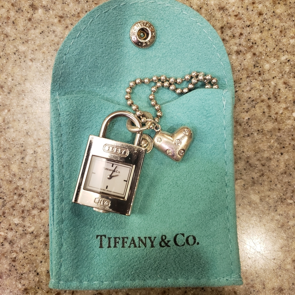 Tiffany & Co. 1837 Padlock Watch Clock, Necklace AND Diamond Heart